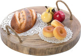 Wooden Log Serving Platter Tray with Rope Handles - waseeh.com