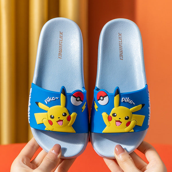Pikachu Kids Slippers (Sky Blue) - waseeh.com