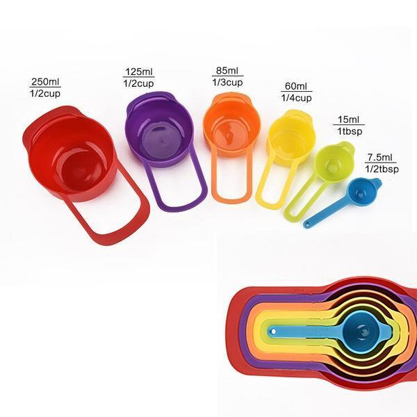 Rainbow Measuring Cups (6pcs) - waseeh.com