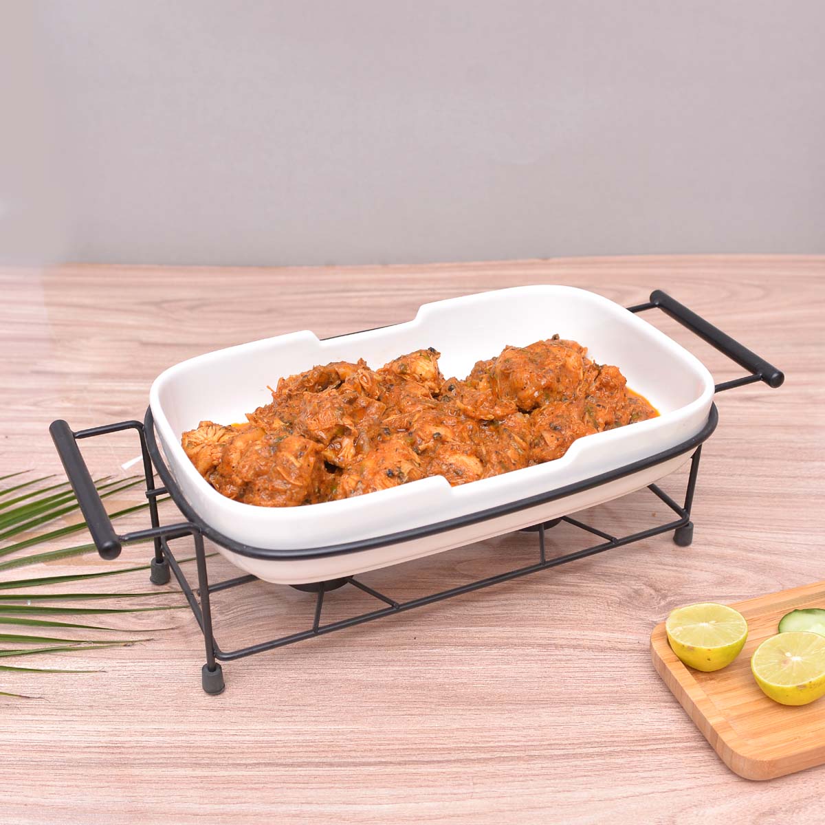 The Lavished Casserole Radiant Heated with Contrasted Black Stand - waseeh.com