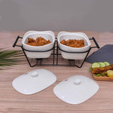 The Lavished Casserole Radiant Heated with Contrasted Black Stand - waseeh.com