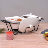 The Lavished Casserole Radiant Heated with Contrasted Black Stand - waseeh.com