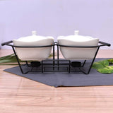 The Lavished Casserole Radiant Heated with Contrasted Black Stand - waseeh.com
