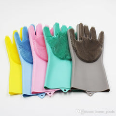 Silicone Dish Washing Gloves with Free Sink Organizer - waseeh.com