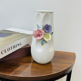 White Ceramic Floral Vase - waseeh.com