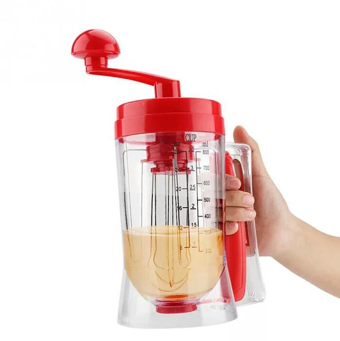 Bakeware 3-in-1 Manual Mixer Batter Dispenser for Cupcakes Muffin Cake Waffles Pancake Machine with Measurement Cookie Tools 010 - waseeh.com