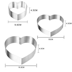 3 Pc Snowflake Circle Heart Shape Thousand Layer Stainless Steel Cake Mould Mousse Circle Cake Decorating Tools - waseeh.com