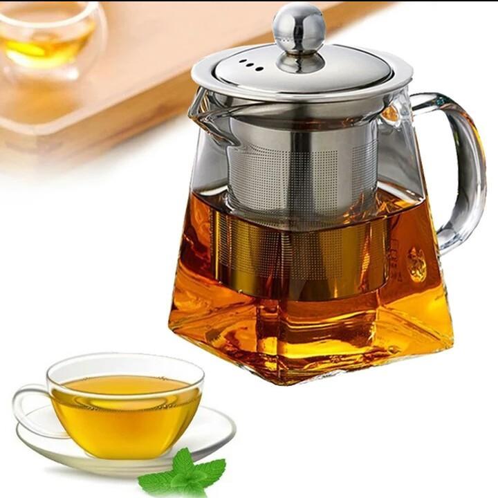 Heat Resistant Glass Teapot (Square Shaped) - waseeh.com