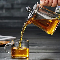 Heat Resistant Glass Teapot (Square Shaped) - waseeh.com