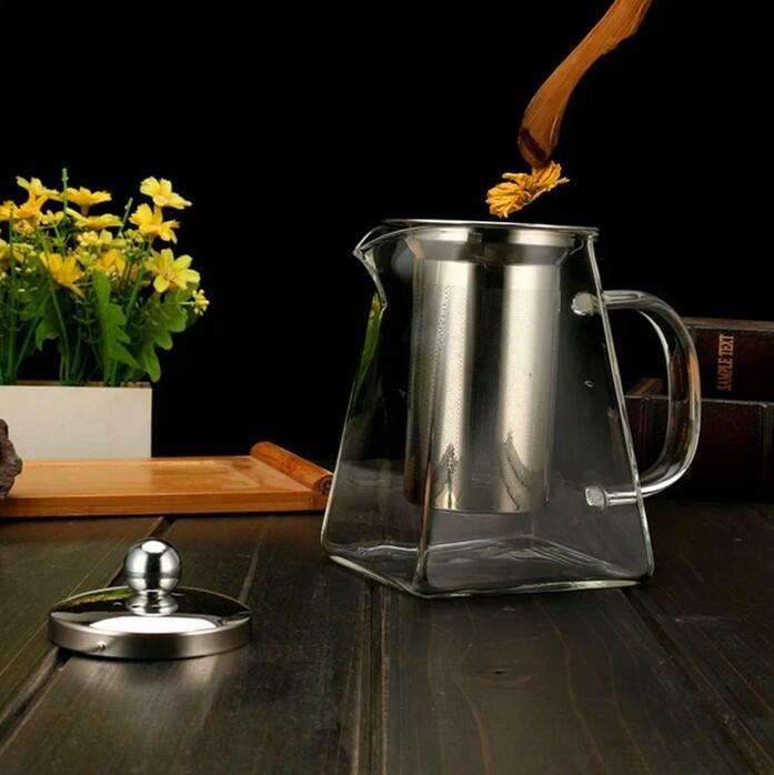 Heat Resistant Glass Teapot (Square Shaped) - waseeh.com
