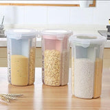 Plastic transparent kitchen grain storage tank (4 in 1) - waseeh.com
