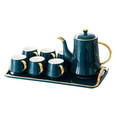 Ceramic Teapot with Tea Cups and Tray - waseeh.com