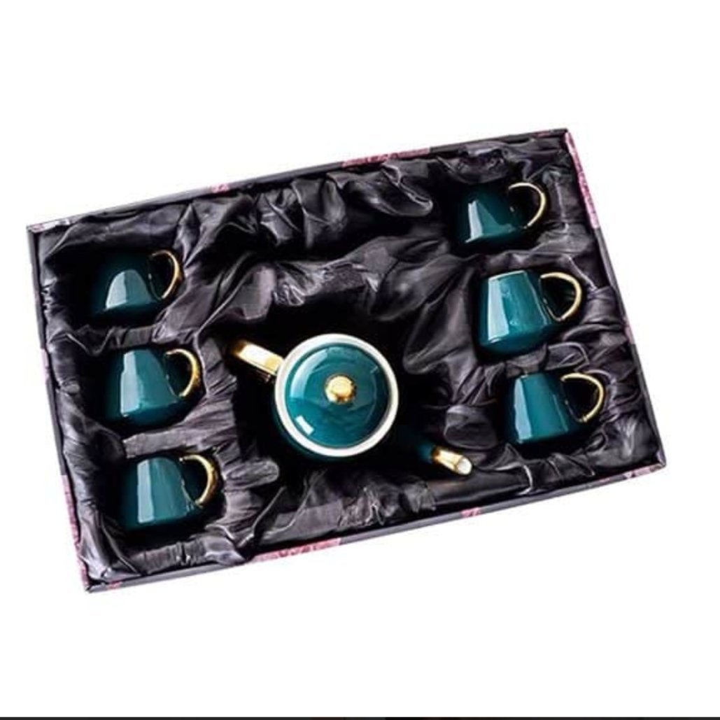 Ceramic Teapot with Tea Cups and Tray - waseeh.com