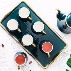 Ceramic Teapot with Tea Cups and Tray - waseeh.com