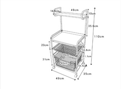 Metal Bender Kitchen Organizer U-Rack - waseeh.com