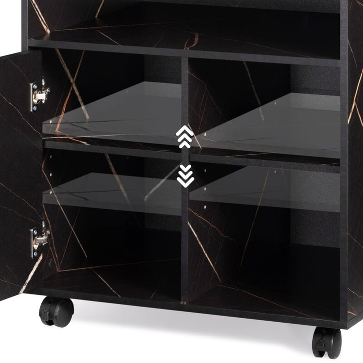 Fortune Rolling Wheel Cabinet Side Table Home Office Trolley - waseeh.com