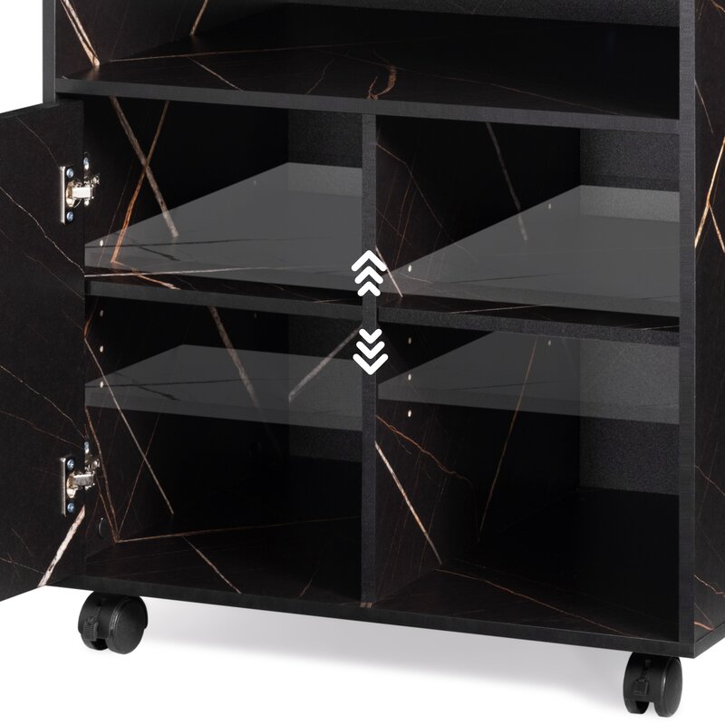 Fortune Rolling Wheel Cabinet Side Table Home Office Trolley - waseeh.com