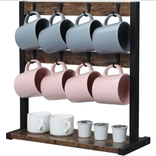 Rustic Tea Cup Organizer Rack – waseeh.com
