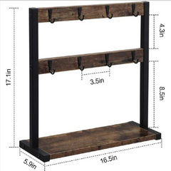 Rustic Tea Cup Organizer Rack - waseeh.com