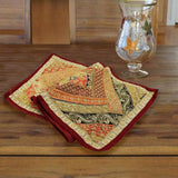 Brown border embroided table runner-1pc - waseeh.com
