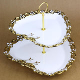 Heart shaped golden borders cupcake plate - waseeh.com