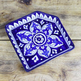 Pentagon Tray-Blue pottery - waseeh.com