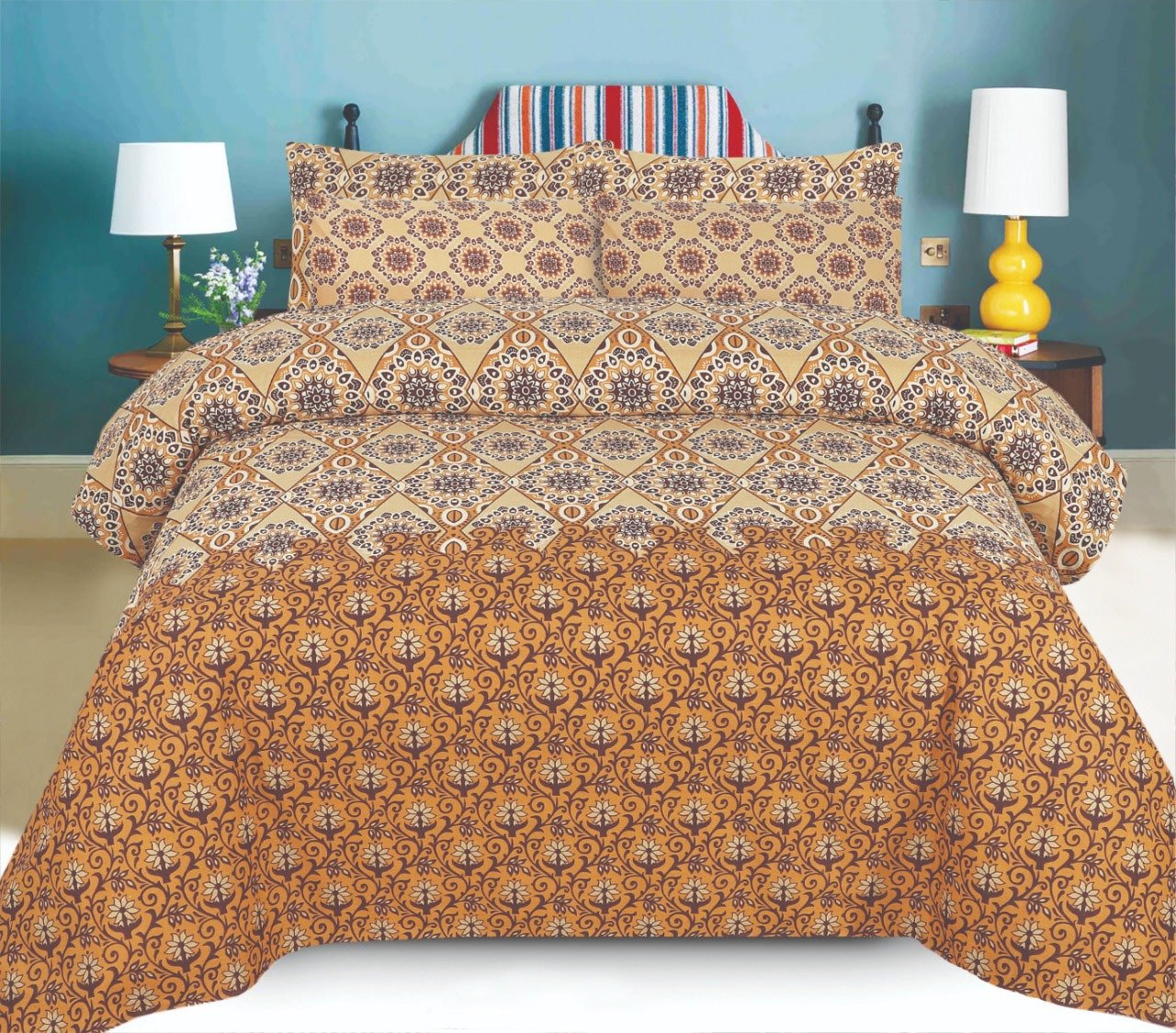 Brown Cotton Bed Sheet - waseeh.com