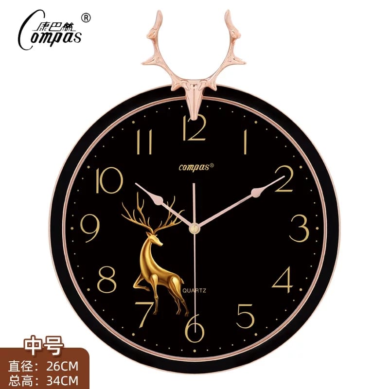 Goldy Deer Clock - waseeh.com