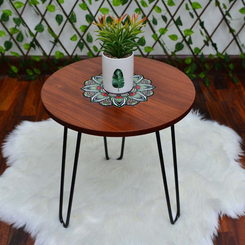 Asiatic Orchid Hairpin Leg Coffee Side Table (MDF) - waseeh.com