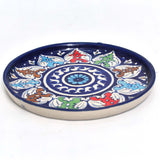 Wall Art Round Dish-Blue pottery - waseeh.com
