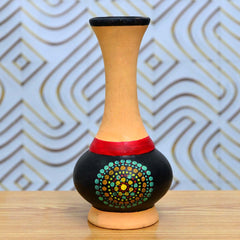 Fine Printed Vase - Intricate - Earthen Pot - waseeh.com
