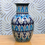 Frozen Ink felicity Vase-Blue pottery - waseeh.com