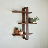 Wall Fitted Vintage Wooden Organizer Rack Shelve Decor