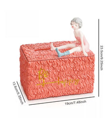 Resin Girl Tissue Box - waseeh.com