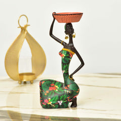 African Sitting Girl Decor - waseeh.com