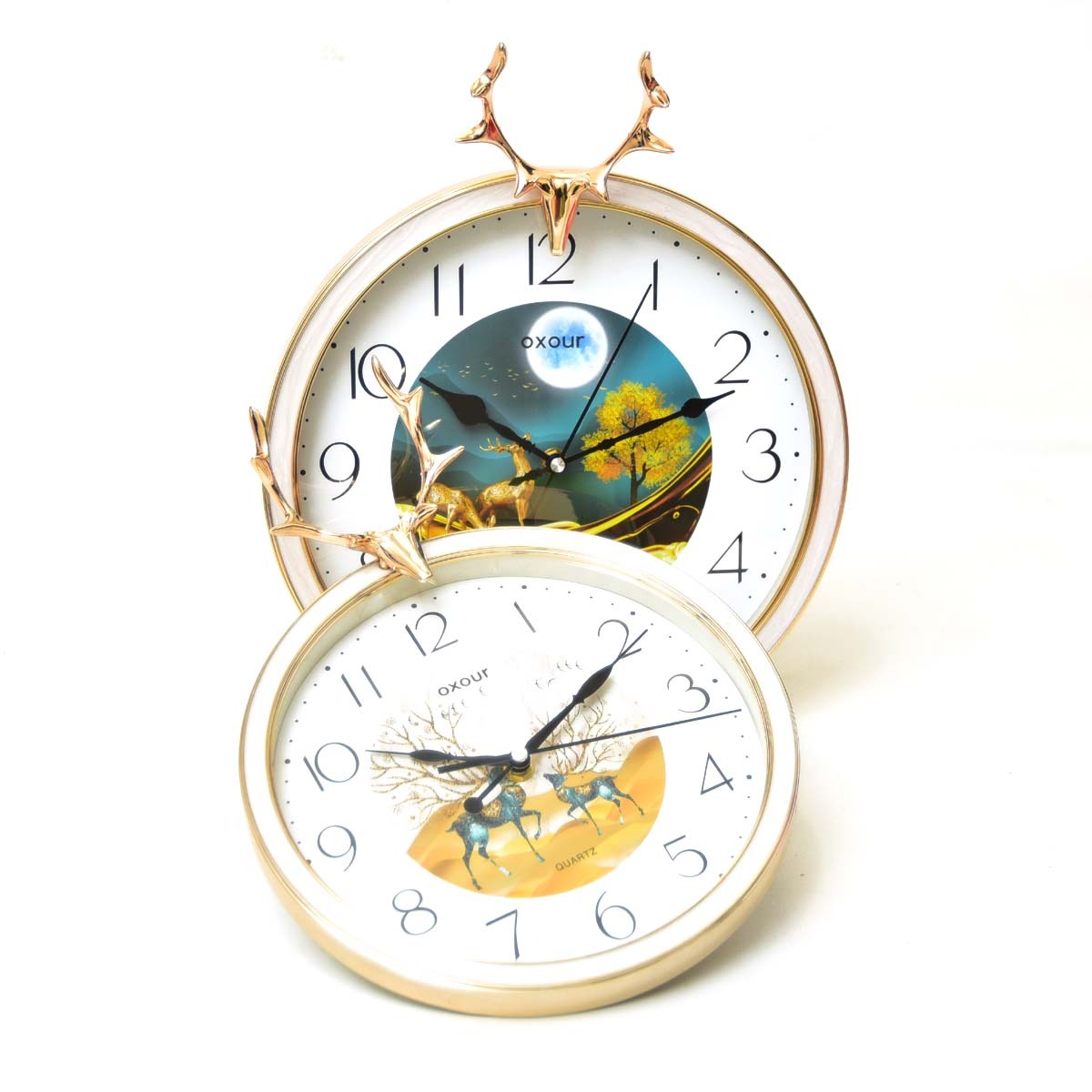 Goldy Deer Clock - waseeh.com