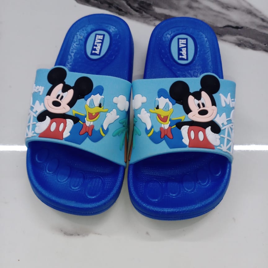 Mickey & Chik Kids Slippers (Blue) - waseeh.com