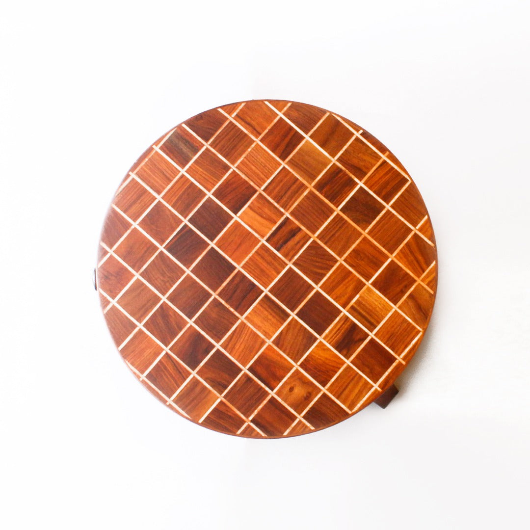 Chess Blocks Living Lounge Bedroom Shisham Side Table - waseeh.com