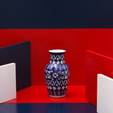 Pristine felicity Vase-Blue pottery - waseeh.com