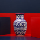 Thera Plume felicity Vase-Blue pottery - waseeh.com