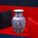 Thera Plume felicity Vase-Blue pottery - waseeh.com