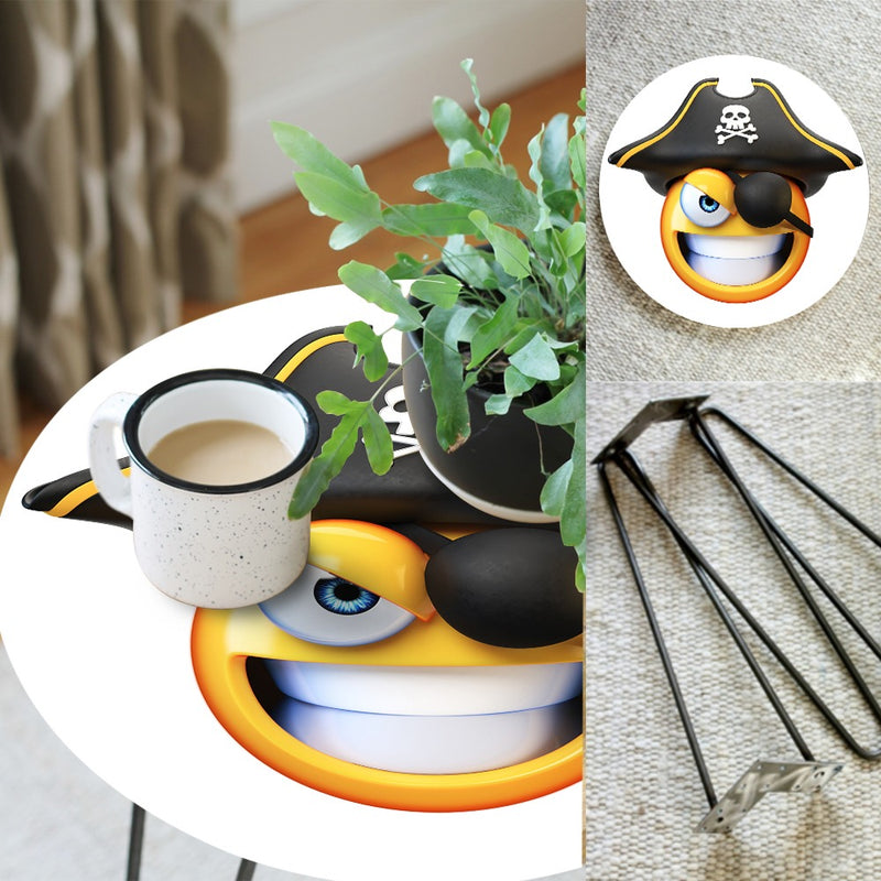 Character Emojis Living Lounge Center Side Hairpin Table - waseeh.com