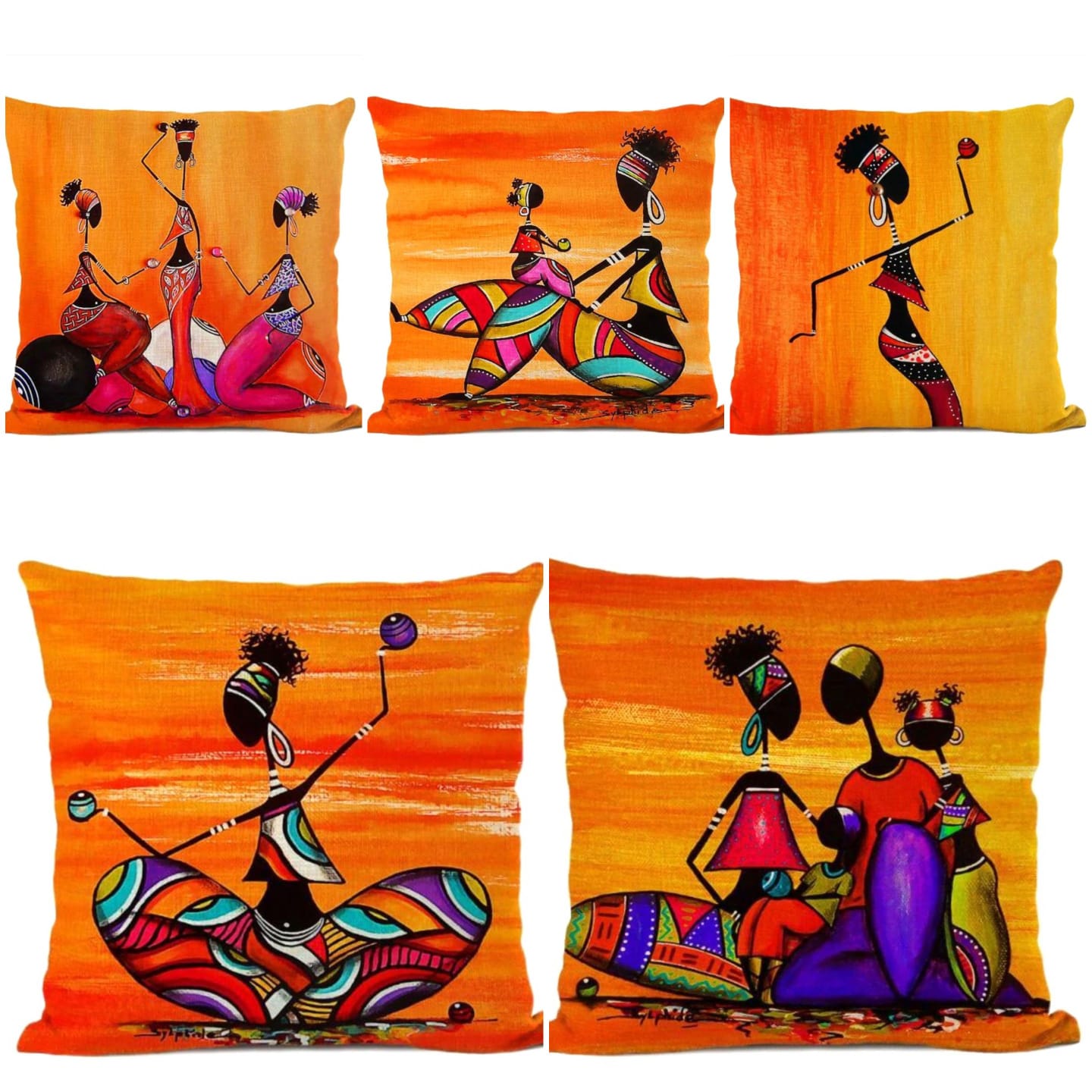 Egyptian Cleopatra Cushion Covers (Pack of 5) - waseeh.com