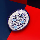 Ceramic Serving Oval Dish-blue pottery - Multani Art - waseeh.com