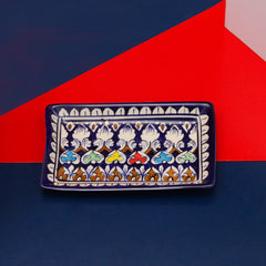 Wall Art Long Mini Dish-Blue pottery - waseeh.com