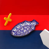 Ceramic Serving Fish Dish-blue pottery - Multani Art - waseeh.com