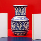 Fantasy Neck Felicity Vase-Blue pottery - waseeh.com