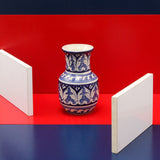 Fantasy Neck Felicity Vase-Blue pottery - waseeh.com