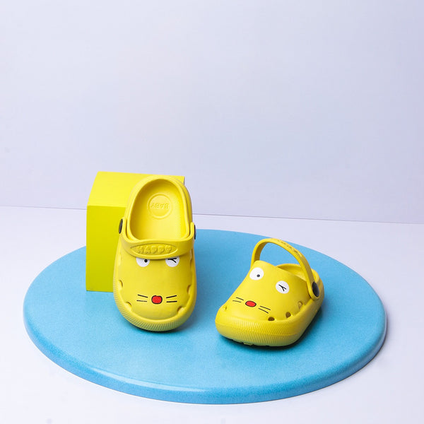 Happy kitty Kids Slippers (Yellow) - waseeh.com