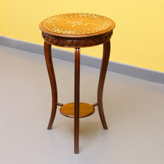 Round Brightwork Living Lounge Coffee Side Table (Shisham) - waseeh.com